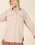Light Beige Shacket with Pockets - Online Only