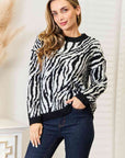 Heimish Full Size Zebra Print Sweater