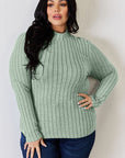 Basic Bae Full Size Ribbed Mock Neck Long Sleeve T-Shirt