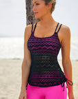 Drawstring Ruched Double-Strap Swim Top and Short Set - Online Only