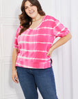 Yelete Oversized Fit V-Neck Striped Top - My Pampered Life Seattle