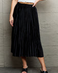 Ninexis Accordion Pleated Flowy Midi Skirt - Online Only