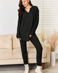 Basic Bae Full Size Notched Long Sleeve Top and Pants Set