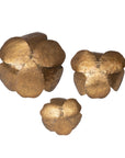 Antique Bronze Magnolia Wall Flowers, Set of 3 - Online Only