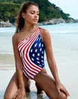 Run Stars and Stripes One-Shoulder One-Piece Swimsuit - Online Only