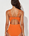 Tied Cutout Plunge One-Piece Swimsuit - Online Only