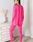 Basic Bae Full Size V-Neck Soft Rayon Long Sleeve Top and Pants Lounge Set