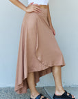 Ninexis First Choice High Waisted Flare Maxi Skirt in Camel - Online Only