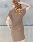 Basic Bae Full Size Round Neck Short Sleeve Dress with Pockets