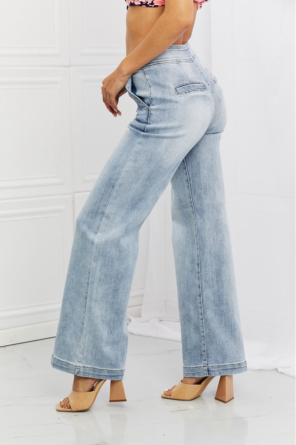 RISEN Luisa Wide Flare Jeans - Online Only