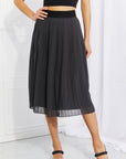 Zenana Romantic At Heart Pleated Chiffon Midi Skirt - Online Only