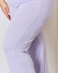 RISEN Full Size High Waist Ultra Soft Knit Flare Pants