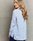 Ninexis Take Your Time Collared Button Down Striped Shirt