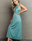 Ninexis Know Your Worth Criss Cross Halter Neck Maxi Dress