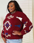 HEYSON Full Size Aztec Soft Fuzzy Sweater