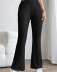 Basic Bae Full Size Ribbed High Waist Flare Pants