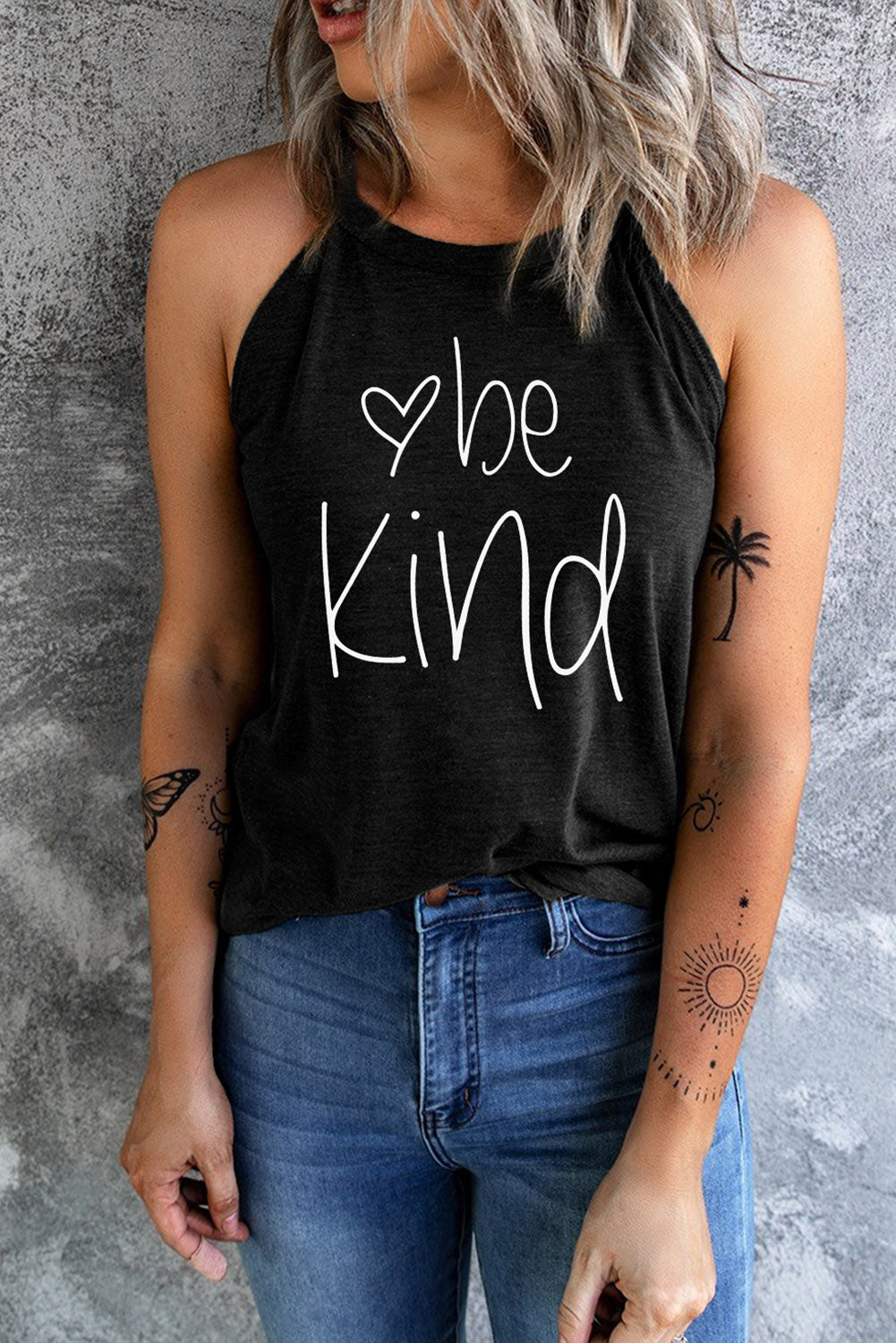 BE KIND Graphic Round Neck Tank - Online Only