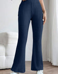 Basic Bae Full Size Ribbed High Waist Flare Pants