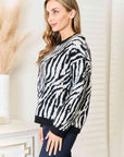 Heimish Full Size Zebra Print Sweater