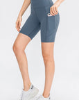 Wide Waistband Sports Shorts with Pockets - Online Only