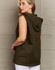 Zenana More To Come Full Size Military Hooded Vest - Online Only