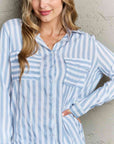 Ninexis Take Your Time Collared Button Down Striped Shirt