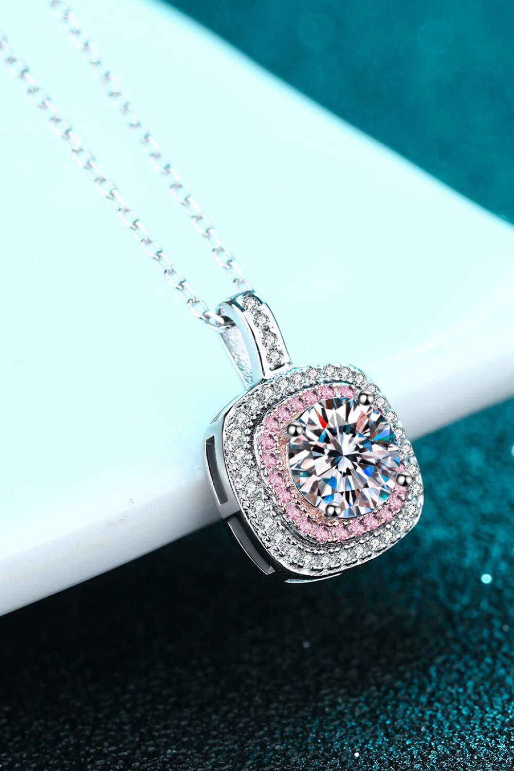 Moissanite Geometric Pendant Necklace - Online Only