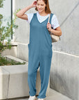 Double Take Full Size Sleeveless Straight Jumpsuit