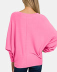 Zenana Ribbed Round Neck Long Sleeve Top