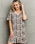 MOON NITE Quilted Quivers Button Down Sleepwear Dress - Online Only