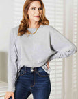 Double Take Seam Detail Round Neck Long Sleeve Top