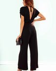 Tied Open Back Plunge Jumpsuit - Online Only