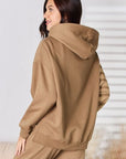 RISEN Drawstring Drop Shoulder Long Sleeve Hoodie