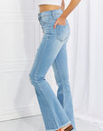 Vibrant MIU Jess Button Flare Jeans -Online Only