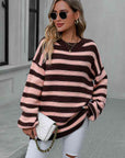 Striped Dropped Shoulder Sweater