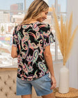 Sew In Love Full Size Paisley Print Round Neck Short Sleeve T-Shirt