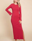 Culture Code Full Size Round Neck Bodycon Bell Maxi Dress