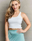 HIDDEN Bow Down Sleeveless Ruffle Crop Top