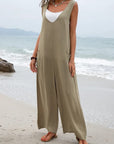 Full Size Wide Strap Jumpsuit with Pockets