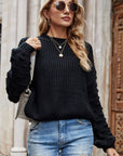 Weekend Style Rib-Knit Dropped Shoulder Sweater - Online Only *