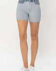 Judy Blue Full Size Color Block Denim Shorts