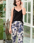 Lace Trim Cami and Floral Pants Lounge Set - Online Only