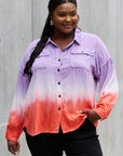 White Birch Relaxed Fit Tie-Dye Button Down Top - Online Only