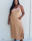 Ninexis Good Energy Cami Side Slit Maxi Dress in Camel - Online Only