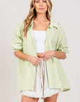 SAGE + FIG Striped Button Up Long Sleeve Shirt