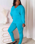 Basic Bae Full Size V-Neck Soft Rayon Long Sleeve Top and Pants Lounge Set