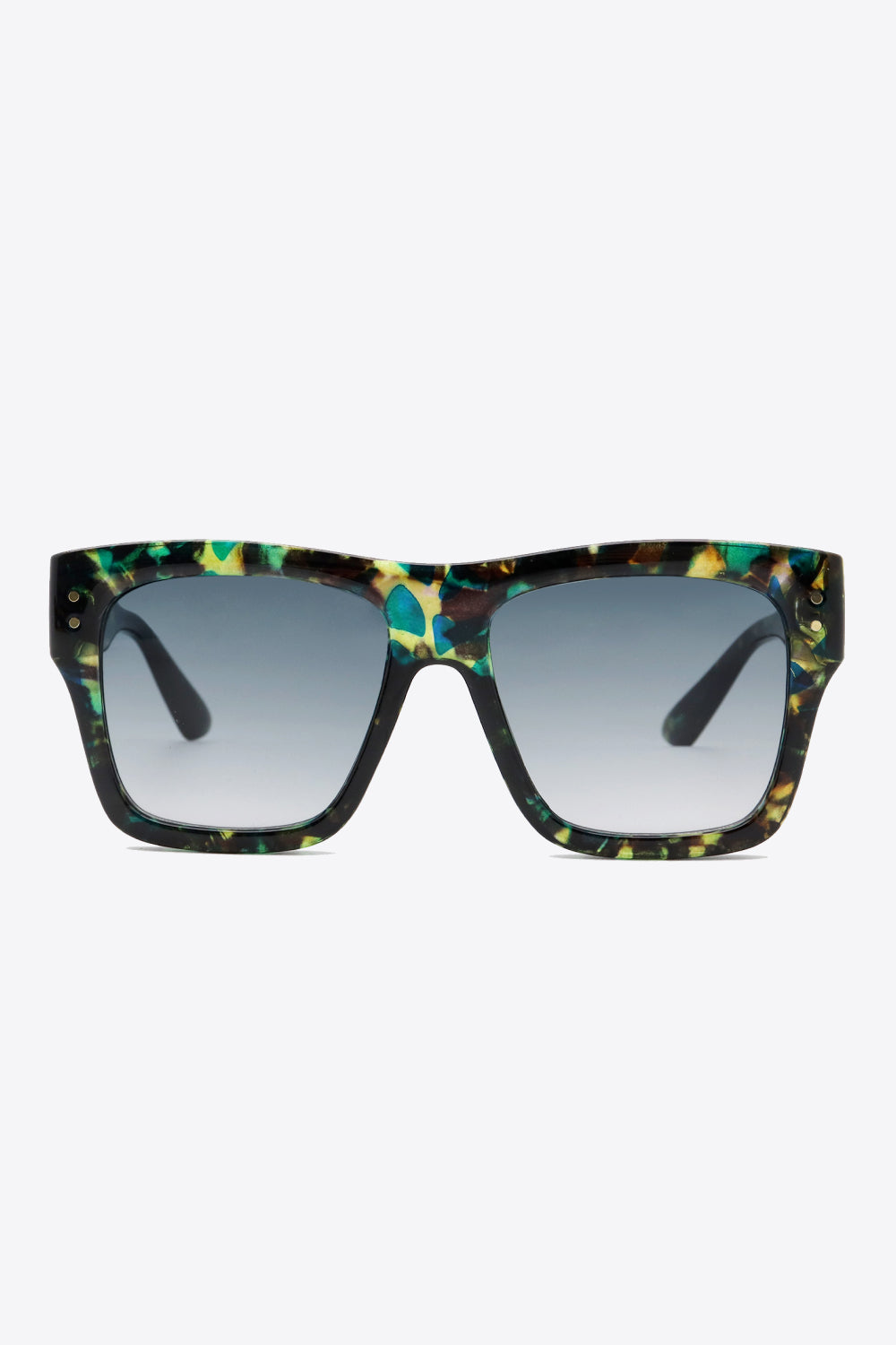 UV400 Patterned Polycarbonate Square Sunglasses - Online Only