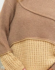 BiBi Texture Detail Contrast Drop Shoulder Sweater