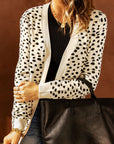 Full Size Printed Long Sleeve Cardigan with Pocket - Online Only