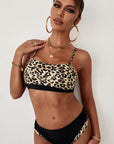 Leopard Spaghetti Strap Bikini Set - Online Only
